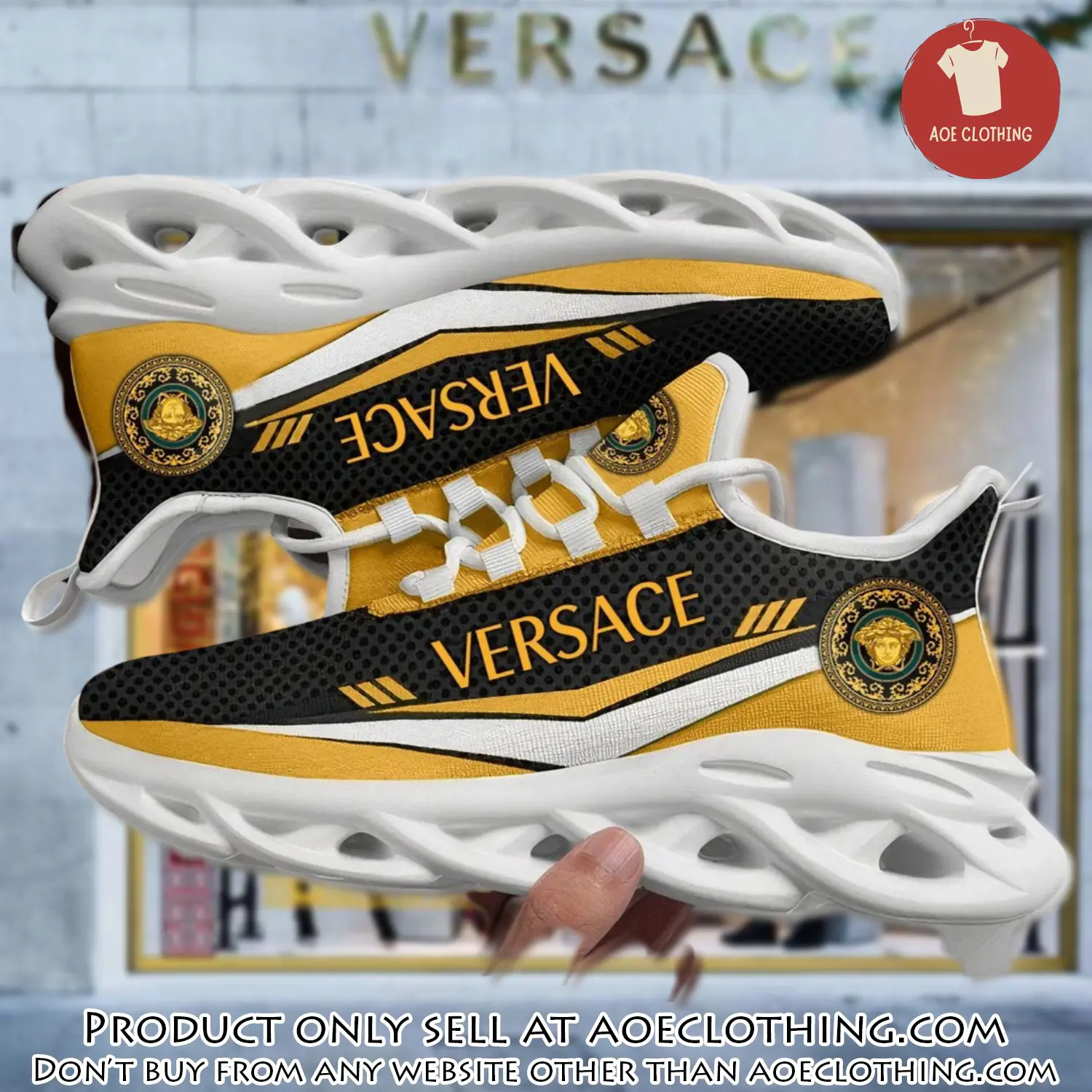 Versace medusa yellow max soul shoes luxury brand gifts for men women aoe1506750